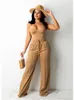 Women s Two Piece Pants hirigin Sexy Casual 2 Set Women Workwear Sleeveless Crop Tops High Waist Wide Leg Suit Office Lady Party ClubOutfits 230815