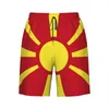 Herr shorts män sport atletisk löpning sport fitness strand basket jogging man lösa korta byxor makedonia flagga