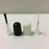 Mini Mini Vidro para esmalte garrafa vazia com escova preto/tampa branca 16*42mm redondo redondo claro Cosmético Posmético Polishol de recipientes de amostra de tubo ahtwr