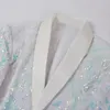 Abiti da uomo Blazer Formato europeo Blazer Pantaloni Abito Moda Velluto bianco Paillettes Stile italiano Abito da sposo da sposa Set da 2 pezzi 230815