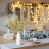 Flores decorativas Planta artificial de Natal de 20 peças 16,92 polegadas folhas de prata de ouro Glitter Home Party Decorating Tree Diy