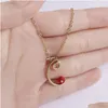 Hänge halsband ny mode röd ros initial halsband uttalande brev kedja flickor alfabet hängande älskare smycken för kvinnor släpp dh0zj