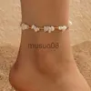 Anklets Summer Beh Crushed Stone Chain Anklet Set For Women Boho Shell Charm Ankle Brelet On The Leg Handmade Fashion Jewelry J230815