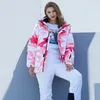 Snow -slijtage van het skibitaal 10k waterdichte ski -pak set snowboard kleding buiten kostuums winter ijs jassen riembroek voor meisjes 230814