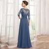 Elegante A-Linie Kleider für die Brautmutter Chiffon Applikationen Lange Partykleider Frau für Hochzeiten Falte Vestido De Noche