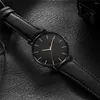 Avanços de pulso relógio simples para homens 2023 moda Black Rose Gold Men's Quartz Leather Watch Band Bandy Business Elegant recho