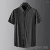 Mäns casual skjortor Summer Thin Business stor storlek randig sömlös design kortärmad skjorta 7xl 6xl plus för män
