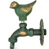 Bathroom Sink Faucets Vintage Brass Green Bird Cool Water Faucet European Outdoor Home Garden Wall Decor Animal Figurines 20mm Single