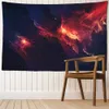 Tapestries Red Nebula Tapestry Wall Hanging Abstract Art Mystical Hippie Universe Dorm Home Decor R230815