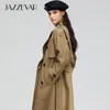 Dames Trench Coats Jazzevar2023 Aankomst Spring Windscheper Women Cotton Waste Long Doublebreasted losse kleding Hoge kwaliteit Coat 230814