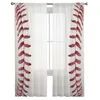 Cortina de beisebol branco transparente cortinas sala estar janela tule para quarto cozinha decoração casa voile