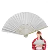 Decorative Figurines Silk Bamboo Folding Fans Chinese Japanese Vintage Folded Handheld For Wedding Guests Bridal Shower Dancing