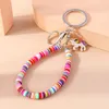 Keychains Coloful Beaded Armband Keychain Women Girl Key Rings Holder Wristlet Chains Gift For Handbag Pendants Diy Jewelry