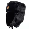 Trapper-hoeden Winterbont Warm Winddicht hoed Mannen Vrouwen Lei Feng Cap Bomber Faux Fur Ear Flap Caps Black Ski Trooper Trapper Cold Anti-Snow Hats 230815