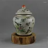 Butelki do przechowywania Qing Tongzhi konwencjonalny Famille Rose Flower and Bird Ogólna herbata do dekoracji domu