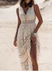 Casual Dresses Long White Dress Women Maxi Vestidos Party Tassel Lace Big Hem Loose Club Sling Feminino Y2K E-Girl Summer