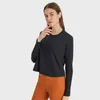 Actieve shirts yoga shirt met lange mouwen top vrouwen sportschool training sporten los snel drogende ronde nek fitness t-shirts running casual kleding