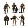 Militära figurer 6pcs Action Figure Army Soldiers Toy With Weapon Militära figurer Möjliga militära solider Playset Heroic Model for Boy Gifts 230814