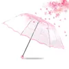 Ombrelli pieghevole ombrello domestico gadget durevoli attrezzatura a pioggia strumenti trasparenti di fiore di ciliegia