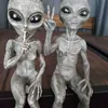 Novelty Items Outer Space Alien Statue Garden Figurine For Home Indoor Outdoor Ornaments Martians Sculpture Decoration Halloween Decor J230815