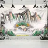 Wandteppiche Bergreihe Tapestry Wall Hanging Beach Handtuch Chinesisches Landschaftsmalerei Schlafsaal R230815