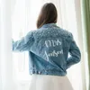 Damesjassen Gepersonaliseerde tekst Mevrouw Naam Bruid Denim Jasje Aangepaste Jean Geschenken Bruidsmeisje Bruiloft 230815