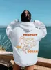 Женские толстовка толстовок защищает океанский творческий подход смешные женские хлопковые винтаж Allmath повседневные длинные рукава негабаритная тренда женщина 230814