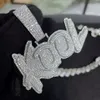 Cadena cubana con nombre personalizado, colgante de letra de Hip Hop, diamante Vvs, moissanita, colgante personalizado de plata, cadena de moissanita