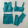 Spares de pistas de mujer Set de yoga sin costuras Trajes de entrenamiento acanalado para mujeres de 24 pie