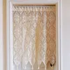 カーテン1PCビンテージかぎ針編みの綿糸ドアカーテンフリンジのある90cmの幅のある家の装飾リビングルーム230815