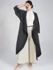 女性のトレンチコートmiyakeプリーツバットウィンドブレイカージャケット2023春の韓国ファッションデザイナーポロ不規則なカーディガンロング