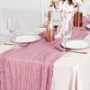 Table Runner 5-20pcs GASE TABLE RUNNER Rustic Boho Table Runner Cheesecloth Table Cover For Wedding/Party/Bankets Arches Table Decor 230814