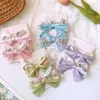 Hair Accessories 2PCS Set Cloth Lace Embroidered Flowers Bow Fairy Clips For Girl Kids Cute Kawaii Lolita Sweet Hairpin Fashion