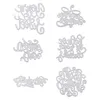 Storage Bottles 6 Pcs Dies Card Making Blessing Knife Metal Decors Craft Stencil Mold Steel Cutting Carbon Decor