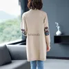 Vintage długość długości Dziennika Kobiety Korean Style Koreański duży rozmiar 4xl Sweter Ladies Spring Miękka Kurtka z kieszenią HKD230815