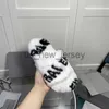 Slippers 2023 autumn new letter casual fur mop with flat bottom fashion mink hair one character female J230815
