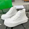 B V Jumbo Sneaker Mens and Womens Nylon High Top Lace Up Sneakers Optic White Parakeet Canvas Upper 4,5 cm tjock gummi yttersula Par Casual skor Storlek: 35-45