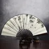 Figurine decorative 1pcs Vantage Bamboo Fan Style cinese in tessuto pieghevole Craft Craft Dance Dance Dance Decorazione della casa