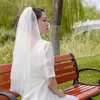 Veli da sposa a due strati velo bianco velo corto matrimonio veu de Noiva longo in stock per