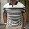 Polo da uomo a strisce maschile a righe da uomo a corona 3d stampato quotidianamente top di strada magliette sciolte camicia oversize uomo abbigliamento estate maniche corte casual 230815