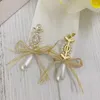 Dingle örhängen Europe America Bow Crystal Pearl Flower 925 Silver Needle Women Luxury Jewelry Top Quality Designer Boutique Fine Gift