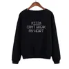 Damen Hoodies O-Neck Women Herbst Sudaderas Mujer Modedruck Pizza kann kein Briefe Sweatshirt brechen