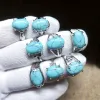 36 pezzi di alta qualità nero verde nero blu naturale pietra naturale anello turchese gemstone dita dito anello di gioielli da donna all'ingrosso