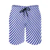Shorts Shorts Summer Gym Diagonal Striped Sports Fitness Blue and White Stripes Beach Beach Casual Dry Swimming Trunks