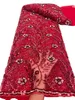 チュール5ヤードレースナイジェリアの女性結婚式のフォーマルスパンコールドレス縫製クラフトネットレディースファーリカの花嫁ウェディングドレス2023プレミアム品質YQ-3053