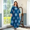 Etniska kläder oregelbundna mantel 2023 Flower Diamond Bubble Bead Light Luxury Craft Printed Dress Abayas för kvinnor Dubai Turkiska klänningar