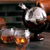 Bar Tools Creative Globe Decanter Set mit Blei kostenlos Carafe Exquisite Holzständer und 2 Whiskygläser Whisky Grade Geschenk 230814