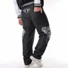 Jeans masculin squelette hip hop brodé jean en jean jean hommes streetwear streetwear streetwear masculates plus taille jeans 230814