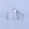 Frascos vazios de plástico transparente, 2ml, tampa transparente, tamanho de 2 gramas para creme cosmético, sombra, unhas, pó, joias, e-líquido grfck