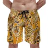 Shorts masculinos colorido tigre gym arte de arte casual calça curta, homem, execução de troncos confortáveis ​​ideia de presente